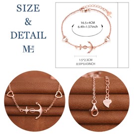 MicLee Women's Simple Bracelet 925 Sterling Silver Allergen-Free Anchor Infinity Sign Heart Bangle Bracelet with Gift Bag Super Gift for Mother Girlfriend, Silver Silver Zirconia, Cubic Zirconia