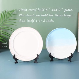 Artliving 7 Inch Black 12pcs/Set Plastic Easels Plate Display Stands Picture Frame Stand Holder