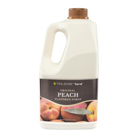Tea Zone J1065 64 fl. oz Peach Syrup for Tea, Beverages, Sweets, Ice Cream, Cocktails Blending