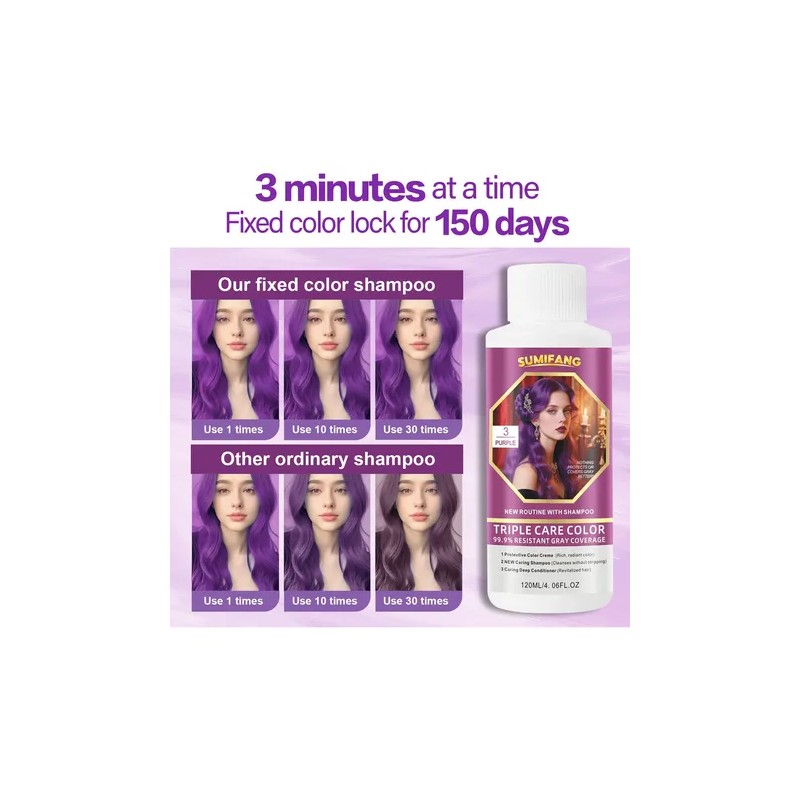 M Shampoo Tinte Sumifang Triple Cuidado 120 Ml Purple D
