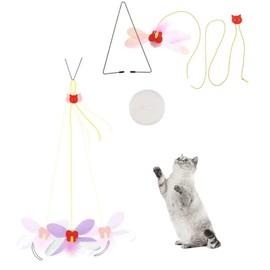 Mady Interactive Cat Toys 70'' Door Hanging Cat Toy with Disc Hook Bouncing Pet Supplies for Home Toy Funny Retractable Cat Teaser ​Indoor Plush Dragonfly Puzzle Kitten Toys