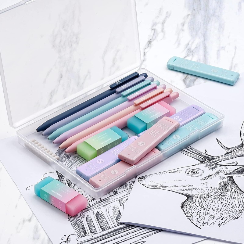 Four Candies Cute Mechanical Pencil Set, 6PCS Pastel Mechanical Pencils