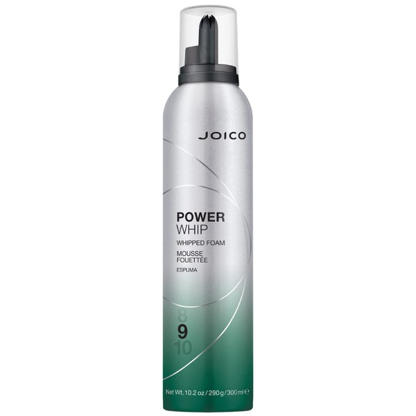 Joico Power Whip Whipped Foam | For Most Hair Types | Add Volume & Body | Thermal Heat, Humidity, & Pollution Protection | Boost Shine | Control Frizz & Flyaways | Silicone & Paraben Free | 10.2 Fl Oz