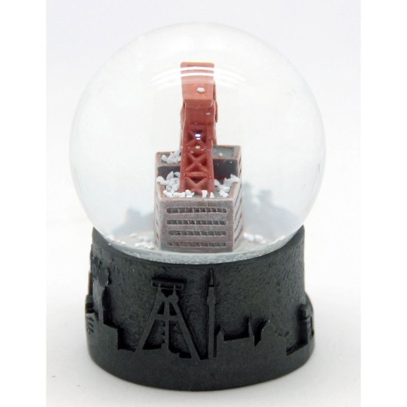 3-45-68 2 Great Snow Globes Souvenir Ruhrpott Transport Tower Charcoal