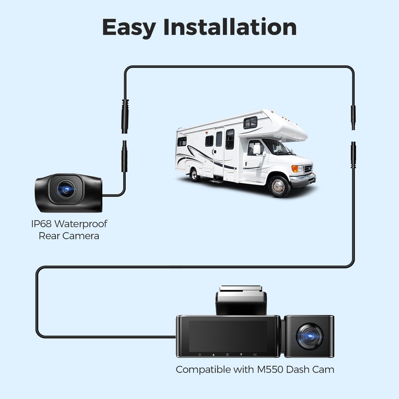 AZDOME 20ft Extension Cable 6 Pin for M550, M550 Max