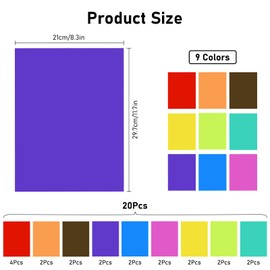 UTEBIT 20 Pack Color Light Gels Transparency Sheets for Photography Lighting