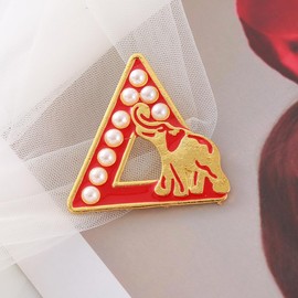 Pearl Elephant Delta Sorority DST PIN Black Women Society Club Party Gifts Jewelry Broach Triangles Shape