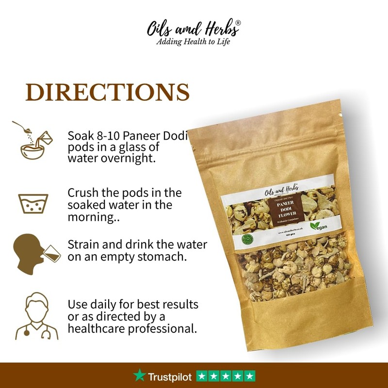 Clean Organic Paneer DODI Whole - Withania Coagulans - 100%