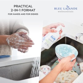 Bleu Lavande - 2 in 1 - Liquid Hand Soap & Dish Soap - Eco friendly - Made with Pure Lavender Essential Oil - Biodegradable - Cruelty free - Vegan - No artificial fragrances - 3 x 33.8 fl oz - 3 Pack