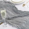 Gzcvba Cheesecloth Sparkly Table Runner 35x120 Inches Gauze Boho Rustic