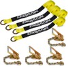 Car Tie Down Straps (4 Pack) for Trailers With Heavy