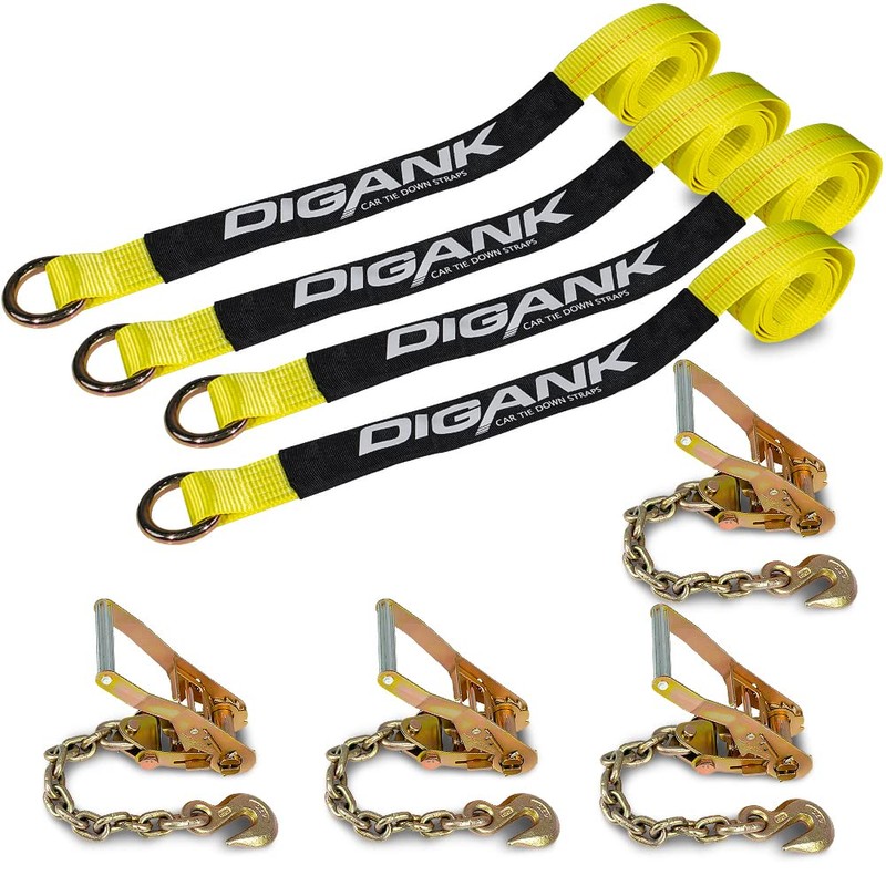 Car Tie Down Straps (4 Pack) for Trailers With Heavy