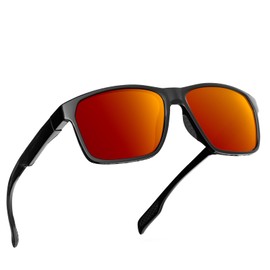 BONDDI Sunglasses for Men Women Polarized Sunglasses with UV400 TR90 Frame for Running, Driving and Other Outdoor Sports Activities, red