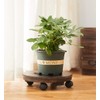 SINOBEST Wood Plant Caddy, Heavy Duty Rolling Planter Dolly With