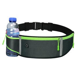 Running Pouch, Fanny Pouch, Bag, Running Bag, Multi-functional, Non-Shaking, Water Bottle Included, Perfect Fit, Plastic Bottle, 7 Inch Smartphone Compatible, Earphone Hole, Lightweight, Waterproof,