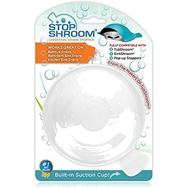 StopShroom Tapón universal definitivo para desagües de tina, baño y fregadero de cocina (blanco)