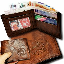 KateCreate Santa's Lost belongings - Content: Money, Flying Licence, Paying Card, Mrs Clauses Photo, North Pole Stamps and More. Wallet Included.