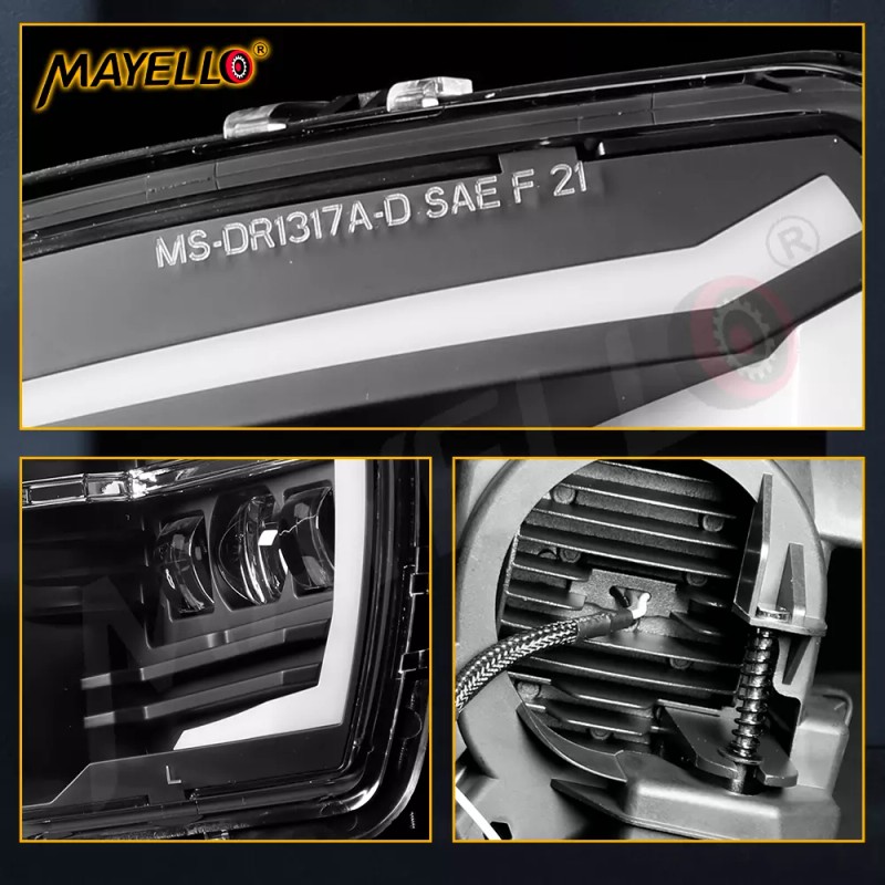 mayello Pair DRL LED Fog Lights Bumper for Dodge Ram