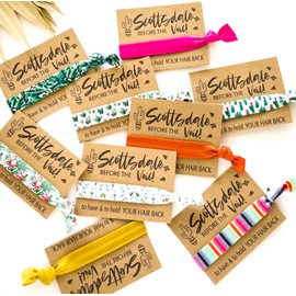 Three Girls Shop Pack of 10 Scottsdale Before the Veil, To have & to hold your hair back Hair Tie Favors (Kraft Brown Card Stock)