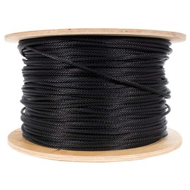 West Coast Paracord Nylon Braided Galvanized Wire Cable – Reinforced Flagpole Rope – (Black, 3/16 Inch - 100 Feet)