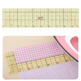 Regla de dobladillo caliente, regla de planchado rectangular de 10 x 2.5 pulgadas, resistente al calor, antideslizante, herramientas de costura para a