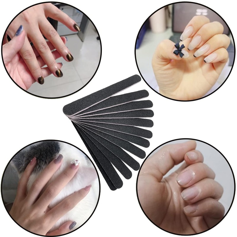 20PCS Professional Nail Files, Double Sided Emery Board, Washable 100/180