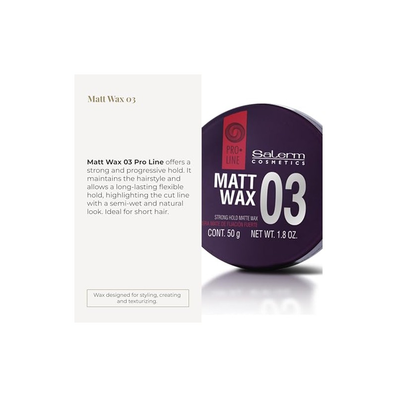 Salerm 03 Matt Wax Strong Hold, 1.69 Ounce/50 ml