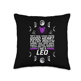 Family Goods Tees by JustNothing Co. Zodiac Sign Horoscope Astrology Leo Lover Throw Pillow, 16x16, Multicolor