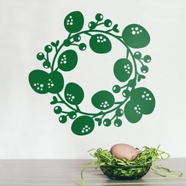 Easter Day Vinyl Wall Art Decal - Easter Egg Wreath - 22" x 23" - Resurrection Sunday Pascha Holiday Modern Church Home Living Room Bedroom Apartment Nursery Office Work Decor (22" x 23"; Green)