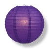 Quasimoon 8" Royal Purple Round Paper Lantern, Even Ribbing, Hanging