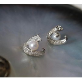 NONNYL Gift for Wife-Freshwater Cultured-Pearl-Earrings-Gifts for Women- Wedding Birthday Anniversary-Girlfriend Her Mothers Day Valentines Day Christmas-Pearl Fine Jewelry (6-7mm pearl earrings)