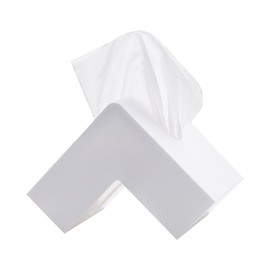 SIXRUN Taschentuchbox Herzförmiger Tissue Box Halter Doppelseitiger Taschentuchspender für Zuhause, Büro, Café (White)