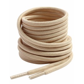 VSUDO 35 Inches Round Cream Boot Laces, 5/32" Diameter Cream Shoe Laces for Boots, Work Boot Laces Heavy Duty, Hiking Boot Shoelaces for Men or Women (2Pairs-Cream-90CM)