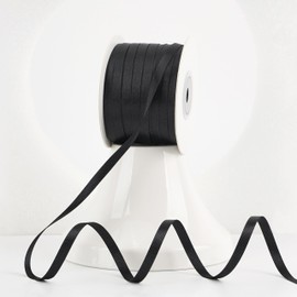 MEEDEE Black Ribbon 1/4 Inch Lux Double Faced Satin 100 Yards Spool Thin Black Ribbon for Crafts, Gift Wrapping, Ornaments, Holiday Decorating, Hair Bow, Wedding, Birthday, Party Supplies