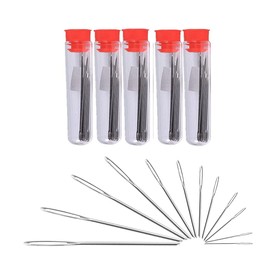 PMELCXD Sewing Needles Large Eye Sharp Point,80 Hand Sewing Needles with Big Eyes, Transparent Tube Big Eyes Sewing Needles, Suitable for Sewing and Knitting of Home Clothes