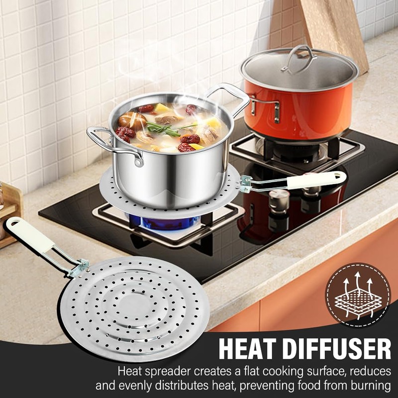 Gas hob Heat Diffuser, Stainless Steel Flame Diffuser Cook Ring