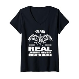Womens Team REAL - Lifetime Member Gifts V-Neck T-Shirt