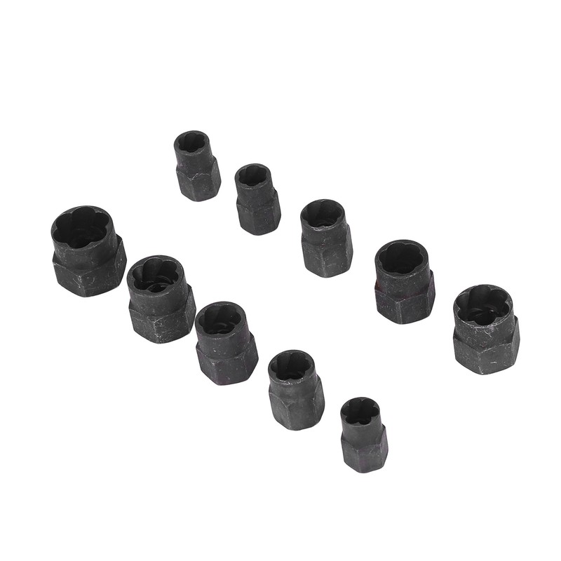 10Pcs Nut Remover Set Stripped Lug Bolt Broken Screw Extractor