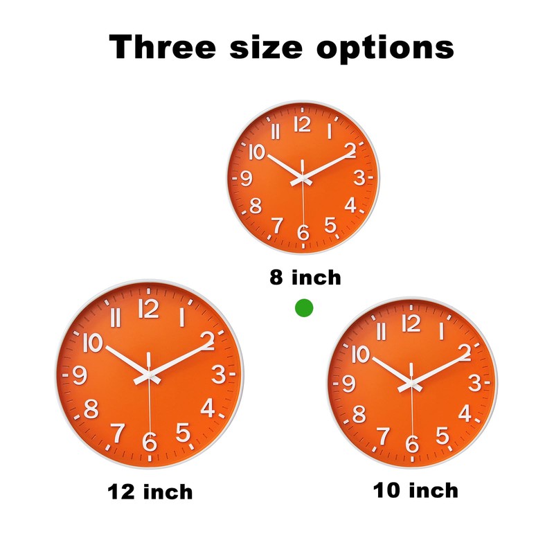 HZDHCLH 20 cm Silent Wall Clock without Ticking Sweeping Second
