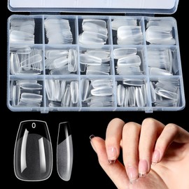 Title:LUFFLOK Pack of 300 Clear Nail Tips, Soft Gel Tips for Gel Nails, Nail Tips Extensions and False Nails, 15 Sizes, Full Cover Coffin Shape Nail Tips for Nail Salons, DIY Nail Art and Salon