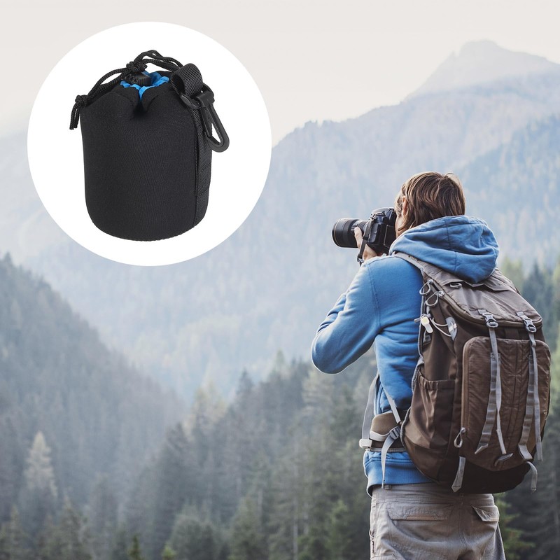 PATIKIL Camera Lens Bag 8.5 x 14cm Drawstring Lens Pouch
