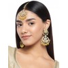 Aheli Exquisite Design Faux Kundan Chandbali Earrings Maang Tikka Set