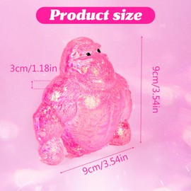 Monkey Squishy Fidget Toys, Sensory Toys for Kids and Adults, Monkey Malt Sugar Filled Stress Balls for Anxiety Stress Relief, Party Favors, Squishy Sugar Squeeze Fidget Toy for Birthday (Pink)