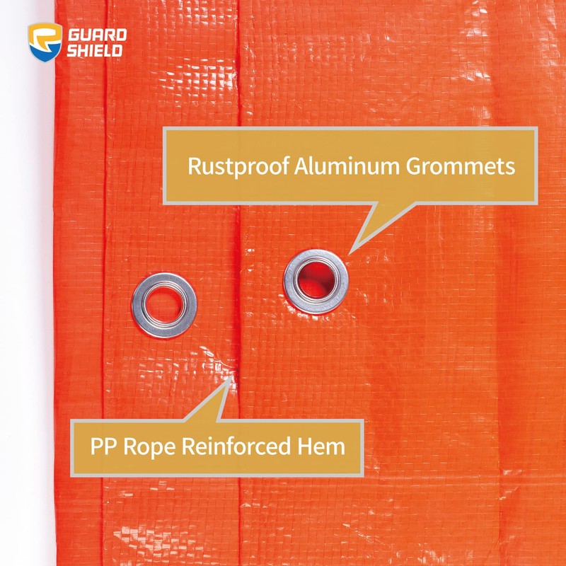 GUARD SHIELD Orange Tarp 20x30 Feet Waterproof Tarps High Visibility