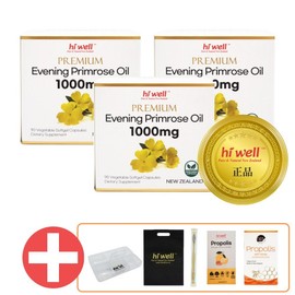 Hi Well Evening Primrose Oil 1000mg 90 Capsules 3 units Evening Primrose Oil, 90 tablets / 하이웰 달맞이꽃 오일 1000mg 90캡슐 3개 Evening Primrose Oil, 90정
