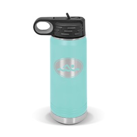 RDW Oval Swimming Water Bottle 20 oz - Laser Engraved w/Flip Top Removable Straw - Polar Camel - Stainless - Vacuum Insulated - Drinkware - Triathlon Swimmer Swim - Teal