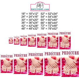 NAILSIGNS.com Pedicure VII Nail Salon Sign Advertising Marketing Décor Vertical (Perforated 70/30 See-Through Window Vinyl Sign [Outdoors], 24")