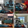 Lacut Game Area Rug Teen Boys Carpet, 3D Gaming Rugs