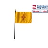 4x6 E-Gloss New Mexico Stick Flag w/U.S. Stick Flag &