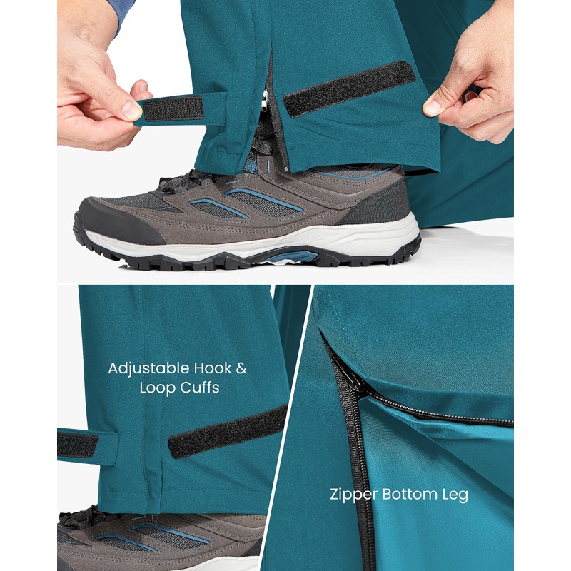 Rain Pants Mens Waterproof Rain Over Pants Windproof Hiking Pants